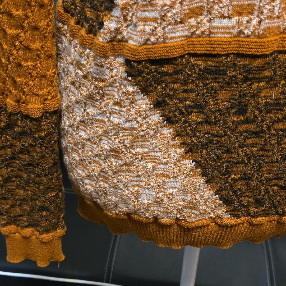 Men's Patchwork Cowl Neck Sweater - image 6